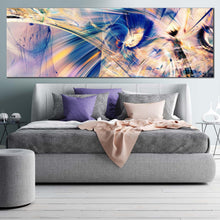 Load image into Gallery viewer, bright  abstract  canvas  wall  art  abstract  pour  paint  wide  canvas  blue  white  abstract  digital  painting  panoramic  canvas  print For Bedroom
