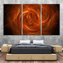 Load image into Gallery viewer, bright abstract canvas wall art brown digital abstract swirl 3 piece canvas print orange cosmic energy multi canvas For Bedroom
