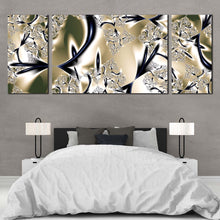 Load image into Gallery viewer, bright  abstract  canvas  wall  art  fractal  digital  graphics  3  piece  multi  canvas  gold  fancy  elegant  abstract  triptych  canvas  print For Bedroom
