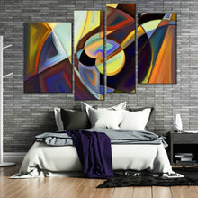 Load image into Gallery viewer, brown yellow Abstract patterns for  4 panel canvas home decor 
