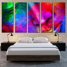 Load image into Gallery viewer, buddha face canvas print colorful buddha face 5 piece canvas wall art buddha meditation multi canvas artwork For Bedroom
