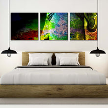 Load image into Gallery viewer, buddha  face  canvas  wall  art  colorful  buddha  multi  canvas  artwork  head  of  lord  buddha  3  piece  canvas  print For Your Bedroom
