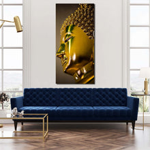 Load image into Gallery viewer, buddha  meditation  canvas  print  gold  buddha  mind  soul  canvas  artwork  yellow  peaceful  buddha  vertical  canvas  wall  art For Living Room
