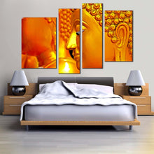 Load image into Gallery viewer, buddha meditation canvas wall art gold buddha mind and soul multiple canvas yellow peaceful buddha 4 piece canvas print for your bedroom
