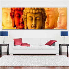 Load image into Gallery viewer, buddha  shadows  canvas  wall  art  red  yellow  buddha  faces  1  piece  canvas  print  mind  soul  buddha  canvas  artwork For Your Living Room
