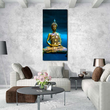 Load image into Gallery viewer, buddha  statue  canvas  print  buddha  meditation  1  piece  vertical  canvas  wall  art  golden  buddha  statue  wide  canvas For Living Room
