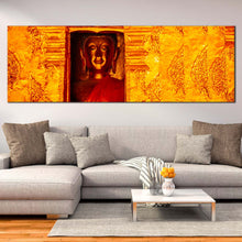 Load image into Gallery viewer, buddha  statue  canvas  wall  art  gold  buddha  canvas  print  yellow  buddhist  temple  1  piece  canvas  artwork For Living Room
