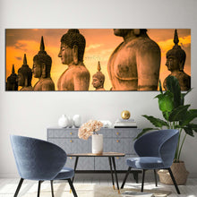 Load image into Gallery viewer, buddha  statue  canvas  wall  art  nakhon  si  thammarat  brown  buddha  canvas  artwork  thailand  yellow  sky  buddha  park  1  piece  canvas  print For Living Room
