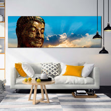 Load image into Gallery viewer, buddha  sunrise  canvas  wall  art  brown  buddha  canvas  print  blue  sky  buddha  statue  panoramic  canvas  artwork For Living Room
