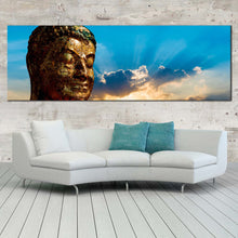 Load image into Gallery viewer, buddha  sunrise  canvas  wall  art  brown  buddha  canvas  print  blue  sky  buddha  statue  panoramic  canvas  artwork For Your Living Room
