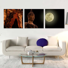 Load image into Gallery viewer, buddha  temple  canvas  wall  art  thailand  brown  buddha  3  piece  multi  canvas  artwork  big  oldest  buddha  statue  canvas  print For Living Room
