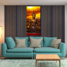 Load image into Gallery viewer, buddhist  temple  canvas  wall  art  gold  buddha  statue  in  thailand  1  piece  vertical  canvas  print  brown  buddha  canvas  artwork For Your Living Room
