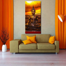 Load image into Gallery viewer, buddhist  temple  canvas  wall  art  gold  buddha  statue  in  thailand  1  piece  vertical  canvas  print  brown  buddha  canvas  artwork For Living Room
