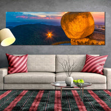 Load image into Gallery viewer, buddhist  golden  rock  panoramic  canvas  wall  art In Living Room
