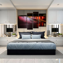 Load image into Gallery viewer, canada niagara Falls night by colorful lights 4 panel canvas artwork 
