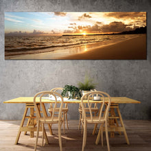 Load image into Gallery viewer, caribbean  sea  canvas  print  yellow  cloudy  sunset  ocean  1  piece  canvas  wall  art  brown  ocean  beach  canvas  artwork For Dinning Room
