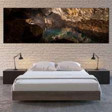 Load image into Gallery viewer, cave  water  canvas  wall  art  brown  grjotagja  cave  panoramic  canvas  underground  geology  canvas  print For Bedroom
