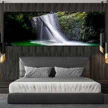 Load image into Gallery viewer, cave  waterfall  canvas  print  green  natural  bridge  waterfall  panoramic  canvas  wall  art  white  waterfall  scenery  canvas  artwork For Bedroom
