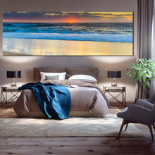 Load image into Gallery viewer, central  coast  canvas  wall  art  australia  blue  ocean  1  piece  canvas  print  yellow  cloudy  sky  sunset  ocean  canvas  artwork In Bedroom
