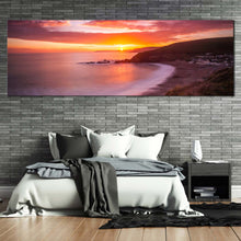 Load image into Gallery viewer, challaborough  bay  canvas  wall  art  cloudy  yellow  sunset  ocean  landscape  1  piece  canvas  print  brown  ocean  beach  canvas  artwork For Bedroom
