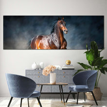 Load image into Gallery viewer, chestnut  horse  canvas  wall  art  black  brown  horse  running  forward  1  piece  canvas  print  horse  galloping  canvas  artwork For Living Room
