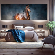 Load image into Gallery viewer, chestnut  horse  canvas  wall  art  black  brown  horse  running  forward  1  piece  canvas  print  horse  galloping  canvas  artwork For Bedroom
