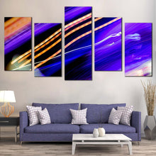 Load image into Gallery viewer, city lights canvas wall art blue modern abstract lights canvas set digital orange bright abstract 5 piece canvas print For Your Living Room
