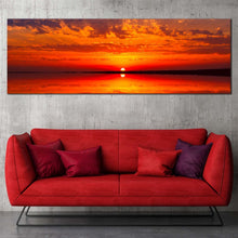 Load image into Gallery viewer, cloudy  ocean  canvas  wall  art  ocean  sunset  seascape  1  piece  canvas  print  red  sunset  dramatic  ocean  canvas  artwork For Living Room
