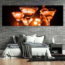 Load image into Gallery viewer, cocktail  celebration  canvas  wall  art  orange  yellow  cocktail  glasses  canvas  artwork  cocktail  party  1  piece  canvas  print For Bedroom
