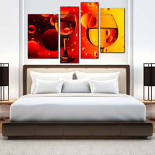 Load image into Gallery viewer, cocktail celebration canvas wall art yellow red cocktail glasses canvas print cocktail party 4 piece multi canvas 
