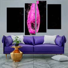 Load image into Gallery viewer, cocktail glass canvas print black background isolated cocktail glass 4 piece canvas wall art purple cocktail digital painting multi canvas In Living Room
