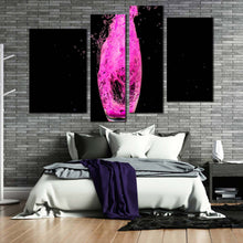 Load image into Gallery viewer, cocktail glass canvas print black background isolated cocktail glass 4 piece canvas wall art purple cocktail digital painting multi canvas For Bedroom
