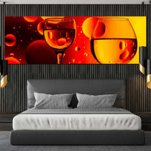 Load image into Gallery viewer, cocktail  glasses  canvas  print  red  yellow  cocktail  party  glasses  panoramic  canvas  wall  art  cocktail  celebration  canvas  artwork For Bedroom
