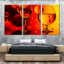 Load image into Gallery viewer, cocktail party canvas wall art cocktail celebration canvas print red yellow cocktail glasses 3 piece canvas set For Bedroom
