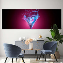 Load image into Gallery viewer, cocktail  splashing  canvas  wall  art  blue  red  martini  glass  1  piece  canvas  alcohol  glass  isolated  canvas  print For Living Room
