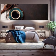 Load image into Gallery viewer, coffee  background  canvas  print  brown  coffee  beans  1  piece  canvas  wall  art  black  coffee  cup  wide  canvas For Bedroom
