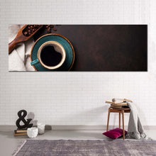 Load image into Gallery viewer, coffee  background  canvas  print  brown  coffee  beans  1  piece  canvas  wall  art  black  coffee  cup  wide  canvas For Living Room
