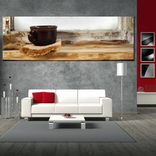 Load image into Gallery viewer, coffee  background  canvas  wall  art  black  coffee  cup  1  piece  canvas  print  white  coffee  canvas  photography  1  piece  canvas In Living Room
