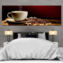 Load image into Gallery viewer, coffee  mug  canvas  print  coffee  smoke  canvas  artwork  brown  coffee  beans  1  piece  canvas  white  coffee  cup  wide  canvas For Bedroom
