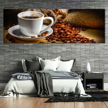 Load image into Gallery viewer, coffee  sack  canvas  wall  art  white  coffee  cup  1  piece  canvas  print  brown  coffee  beans  canvas  artwork For Bedroom
