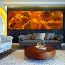 Load image into Gallery viewer, colorful  abstract  amber  gemstone  close  up  panoramic  canvas  prints For Living Room
