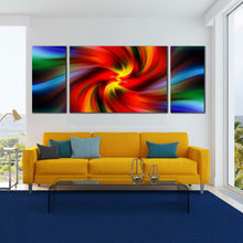 Load image into Gallery viewer, colorful  swirl  stripes  pattern  abstract  3  piece  wall  decor In Living Room
