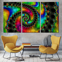 Load image into Gallery viewer, contemporary abstract canvas print abstract colorful swirl 3 piece canvas wall art abstract never ending triptych canvas set For Living Room
