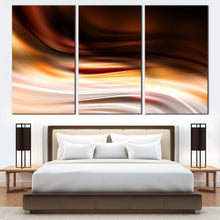 Load image into Gallery viewer, contemporary abstract canvas print orange digital oil painting canvas set black elegant abstract 3 piece canvas wall art In Bedroom
