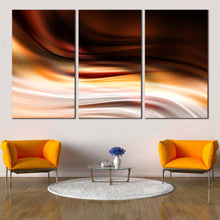 Load image into Gallery viewer, contemporary abstract canvas print orange digital oil painting canvas set black elegant abstract 3 piece canvas wall art In Living room
