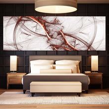 Load image into Gallery viewer, contemporary  abstract  canvas  wall  art  white  abstract  fractal  canvas  print  brown  abstract  panoramic  canvas  artwork For Bedroom
