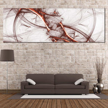 Load image into Gallery viewer, contemporary  abstract  canvas  wall  art  white  abstract  fractal  canvas  print  brown  abstract  panoramic  canvas  artwork For Living Room
