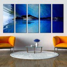 Load image into Gallery viewer, contemporary Mountain Calm Blue Ocean 5 Piece wall art In Living room
