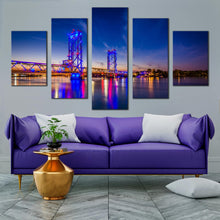 Load image into Gallery viewer, contemporary  Multi  Panel  Canvas  Wall  Decor  of  Piscataqua  River  Bridge  New  Hampshire  5  piece  wall  decor In Living Room
