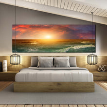 Load image into Gallery viewer, contemporary  Seascape  scene  in  the  Indian  Ocean  Large  decor  Beach  Sunset  Paronamic  canvas  pictures For Bedroom
